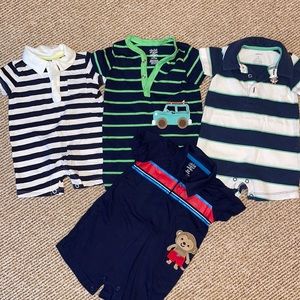 4 - Carter’s & Oshkosh 3-6 month rompers